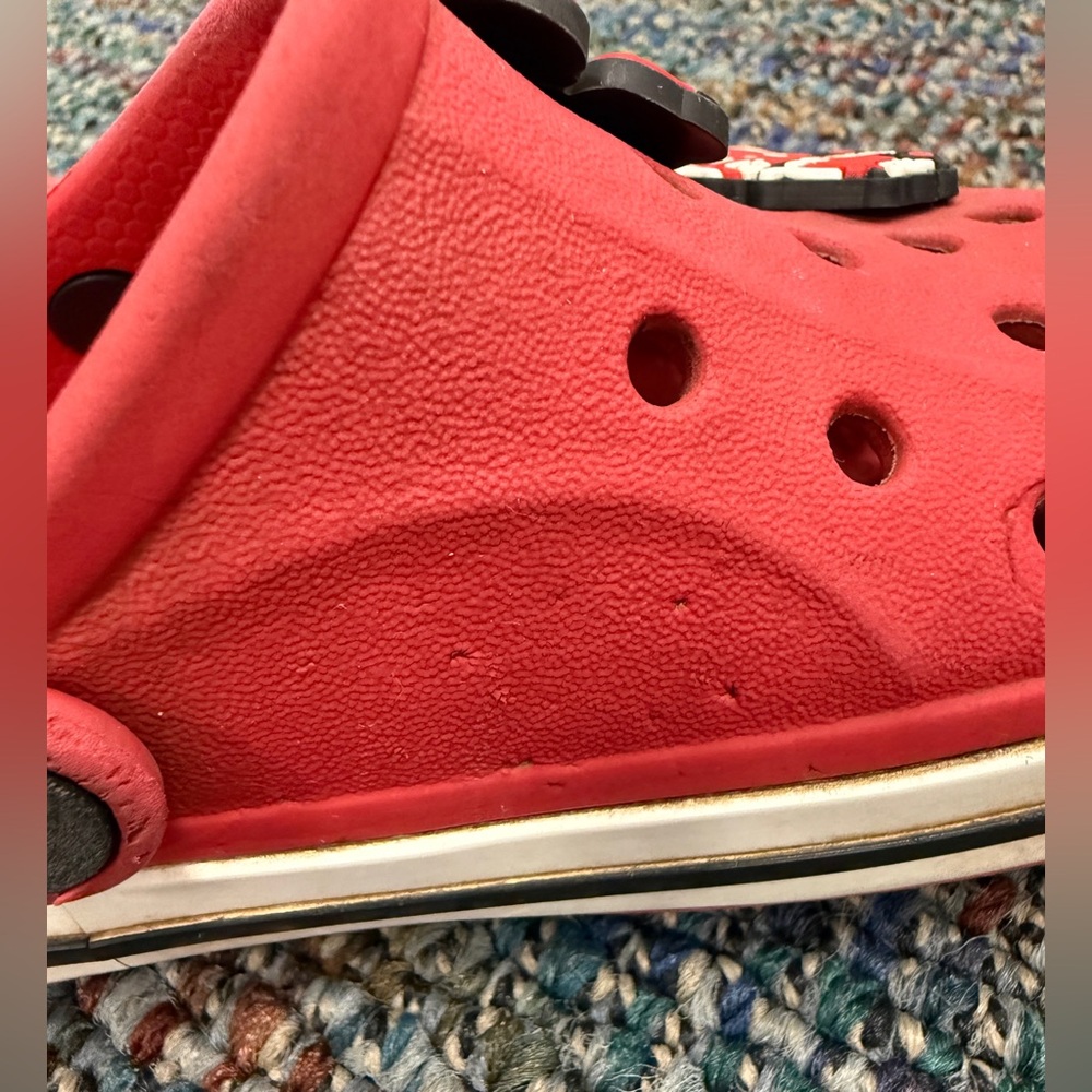 CROCS Kids' Red Classic Clogs with Cars Character Charms - Picture 10 of 12